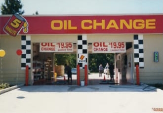 Oil change bays in 2005